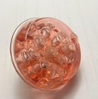Vintage Dome Pink 9 Hole Depression Glass Flower Frog 3  Diameter 3 Pointed Feet