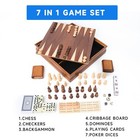 7-in-1 Chess checkers backgammon dominoes poker dice cribbage Board Game Set