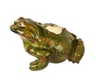 Vintage 1970s Arnels Extra Large Ceramic Toad Garden Statue Green Drip Glaze 15 