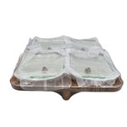New Open Box Aava Snack And Dip Platter With Glass Lids Wood Tray