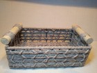 Woven Gray Baskets With Wooden Handle   2 Pieces Great Organizer   Gift Baskets 
