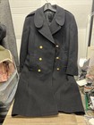 Vtg 50s Us Navy Officer s Bridge Coat Dbl Breastd 100  Wool S Gld Eagle Buttons