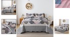 Elegant Retro Bed Cover Quilt - 3-piece King Size Set Grey