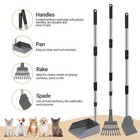 Pooper Scooper For Large Dogs Adjustable Long Handle Metal Tray Rake And Spade