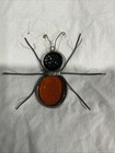 Vintage Wire And Stained Glass Spider Sun Catcher Orange Yellow Glass Hanging