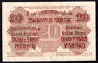 Germany Lithuania Poland Kowno 20 Mark 1918 Pr131 Aunc
