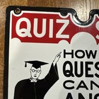 Porcelain Quiz Scale Coin Op Scale Sign  Vintage