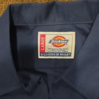 Dickies Men   s L Blue Button-front Twill Work Shirt Stone Brewing Co Patch