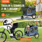Folding Dog Bike Trailer 100 Lbs 2-in-1 Pet Stroller Cart Bicycle Carrier