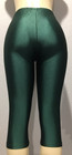 Vtg Hanes Green Dance Capri Shiny Nylon Spandex Leggings S M