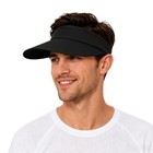 Upf 50  Women Sun Visor Hat  Wide Brim Lightweight 02  Black one-piece Brim