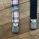 Nwt Janie And Jack Suspenders Blue Pink Plaid Size 12-24 Months