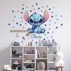 Stitch 3d Wall Decal     Cute Baby Room Decor Sticker With Blue And Pink Dots