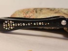 Antique Celluloid Folding Magnifying Glasses Black With Rhinestones