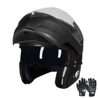 Dot Motorcycle Helmet Modular Dual Visor   Bluetooth Headset Intercom   Gloves
