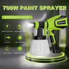 Paint Sprayer 700w  Electric Hvlp Spray Gun  With 4 Nozzles Dark Green 