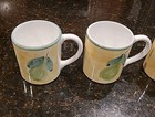 Set  5  Caleca Frutta 15 Oz Coffee Mugs Fruit - Grape  Pear  Plumb  Apple  Italy