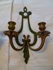 Set Of 2 Vintage Bard Ornate Cast Brass Double-arm Wall Sconces Candle Holders
