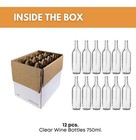 12 Clear Bordeaux Wine Bottles  750 Ml  Fits  8    9 Corks - Stylish   Durable