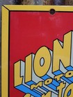 Vintage Gilmore Porcelain Sign Lion Head Fuel Car Motor Oil Art Deco Gas Service