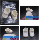 Vintage Baby Doll Shoes 10-14 In          White Plastic Booties  896