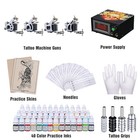 Complete Tattoo Starter Kit 4 Machine 40 Ink Power Supply Needle Grip Tip Case