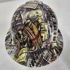 Full Brim Vented Hard Hat Custom Hydro Dipped In Dirty Hands Clean Money