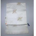Vintage Authentic Japanese Silk Haneri Ivory Gold Crane Kimono Scarf New