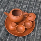 Vintage Miniature Chinese Yixing Red Clay Tea Set - Signed               