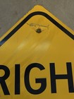 Authentic Street Road Sign Right Lane Ends 36     X 36   