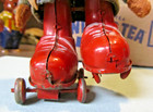 Vintage Roller Skating Teddy Bear Tin Wind Up Toy 6  Tall Works Japan Felt Fur