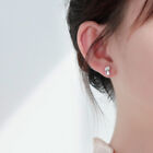 Fashion Silver Crystal Cat Ear Earrings Stud Women Wedding Jewellery Gifts New
