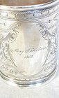 Antique 1862 American Coin Silver Mug Mary F Holmes Civil War Era Engraved