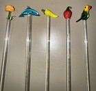 Vintage Lot  Art Glass Swizzle Stir Sticks bar Ware entertaining
