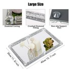 Large Mirror Perfume Tray For Dresser crushed Diamond Filled Glass Vanity Tra   