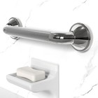 2pcs 12in Bath Safety Knurled Grab Bar  Ada Compliant  Heavy Duty 500lbs Burshed