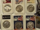 Lot Of Six Novelty Silver Coins With 7 Novelty Silver Foil Bills