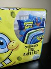Spongebob Squarepants New Sealed Full 4 Piece Sheet Set 2004 Cotton Rich Bed Bob