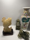 Unusual Huge Vintage Chinese Soapstone hardstone stone Fish Statue 