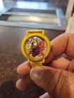 Vintage Rare Girls Usa Map  Bubble Fly Plane Manual Wind Yellow Wrist Watch    