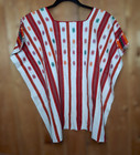 Mexican Huipil From Chiapas Blouse Embroidered Top Hand Woven White Red Xl-xxl  