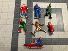 Vintage Lot Of Barclay     Painted Lead Winter Ice Skater sledding Figures