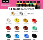 Permanent Fabric Paint  14 Colors Soft Fabric Paint In Bottles  30ml 1oz  With B