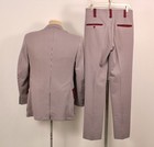 Men s Vtg 70s Red   Blue Houndstooth Leisure Suit Sz S 1970s Disco Polyester