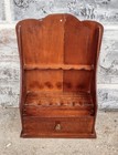 Antique Primitive Carved Walnut 5 Pipe Holder Stand Tobacco Cabinet Humidor
