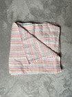 Disney Baby Blanket Stripes White Pink Blue Lines Muslin Swaddle Security Lovey