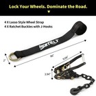 4 Pack Car Tie Down Straps For Trailers - 2  X 96  - 9900lbs Break Strength -   