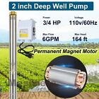 3 4hp 2  Od Deep Well Submersible Pump 110v 6 Gpm 164ft Max 26 Stage 50ft Cord