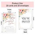 Surprise 90th Birthday Party Invitations Cards - 90 Years Old Rose Floral Pin   