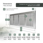 Vent Systems 16 X 6 Inch Galvanized Metal Vent 3 Air Return Grille Built-in